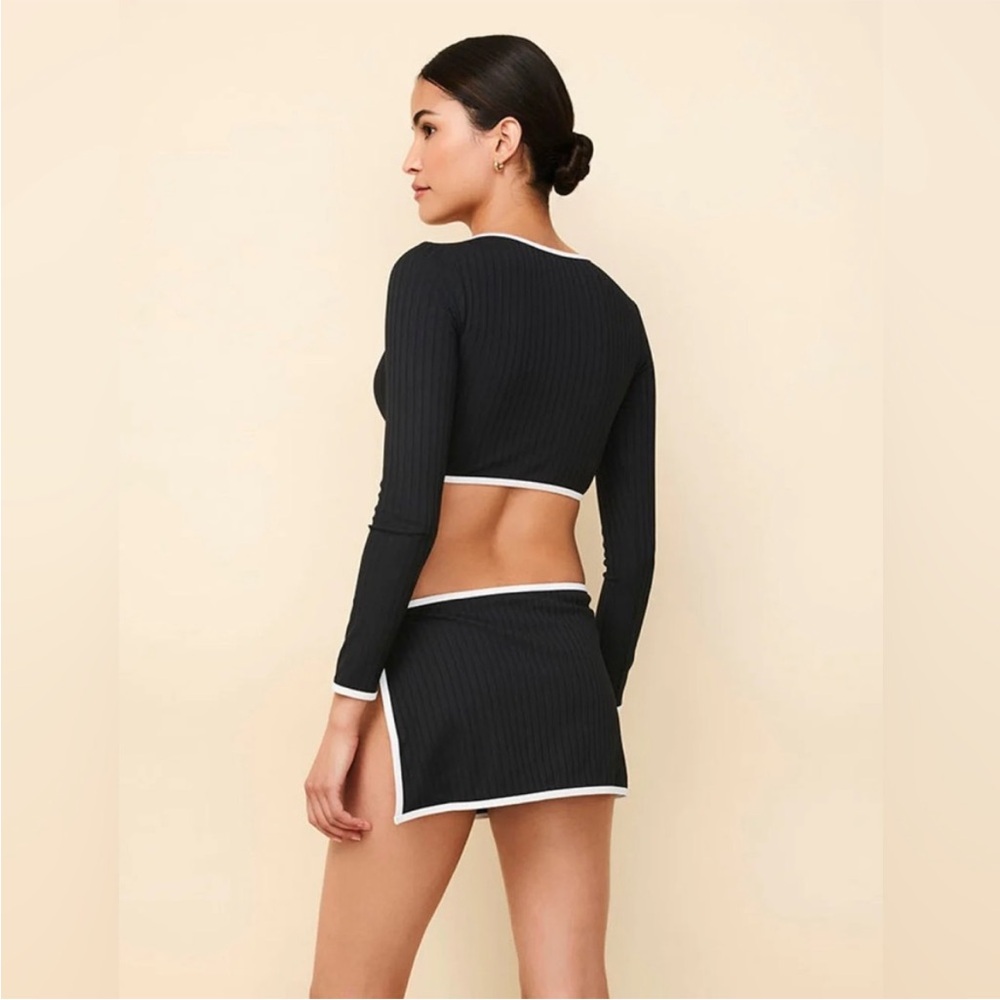NWT Solid & Striped Nola Ribbed Rashguard Noir - Picture 4 of 7
